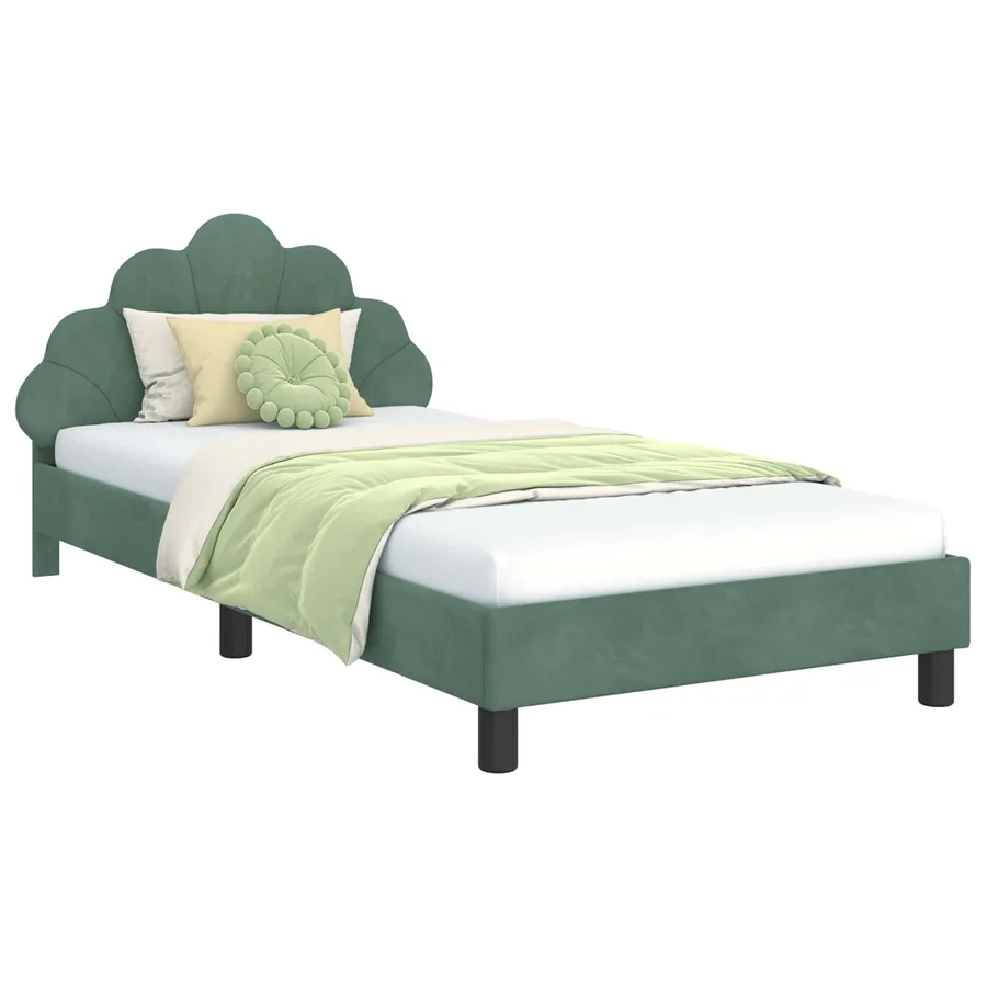 Cadre de lit pour enfants avec tête de lit Vert Mer 80 x 200 cm - 2