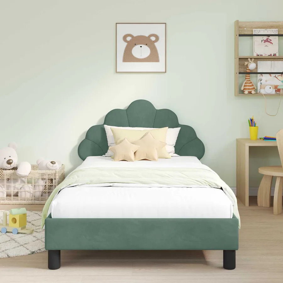 Cadre de lit pour enfants avec tête de lit Vert Mer 80 x 200 cm - 3