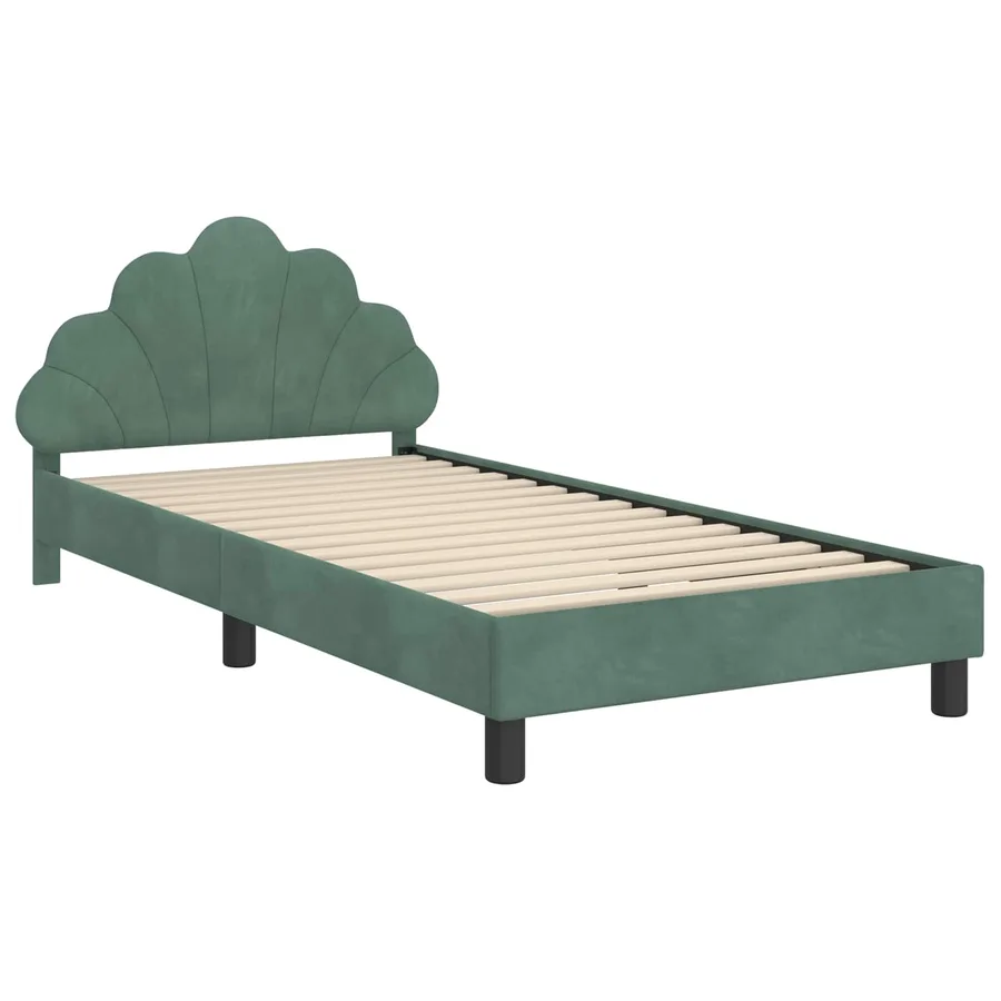 Cadre de lit pour enfants avec tête de lit Vert Mer 80 x 200 cm - 4