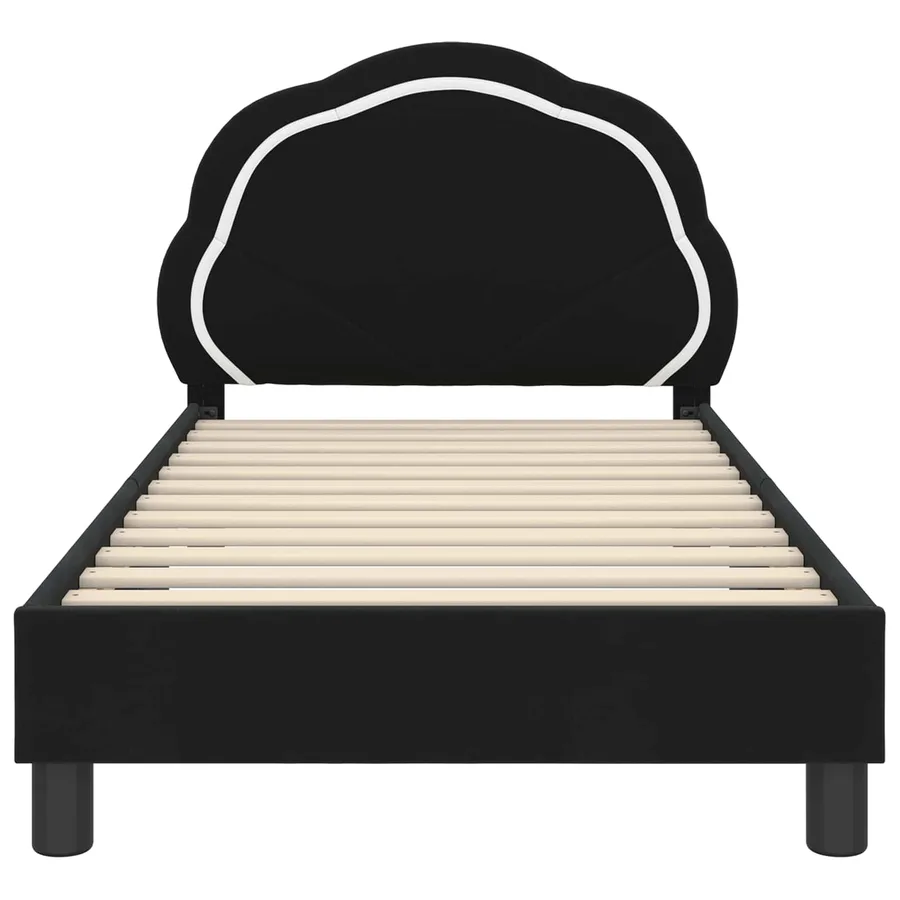Cadre de lit pour enfants avec tête de lit Noir 80 x 160 cm - 5