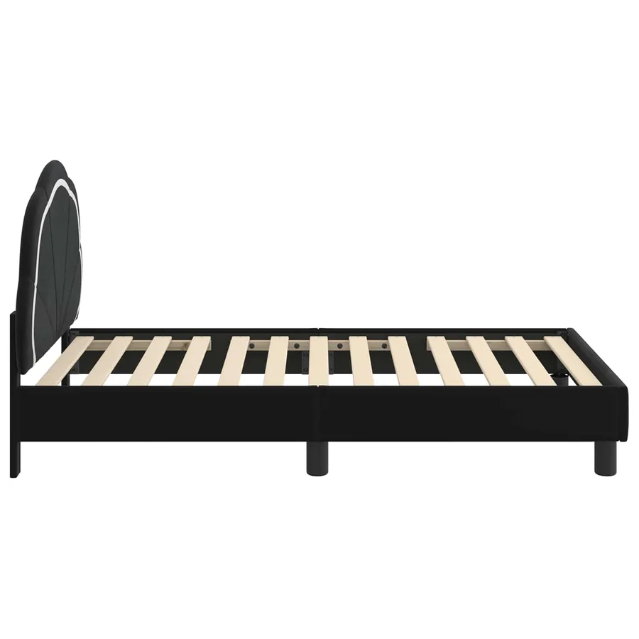 Cadre de lit pour enfants avec tête de lit Noir 80 x 160 cm - 6
