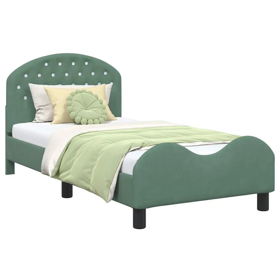 Cadre de lit pour enfants avec tête de lit Vert Mer 80 x 160 cm - 2