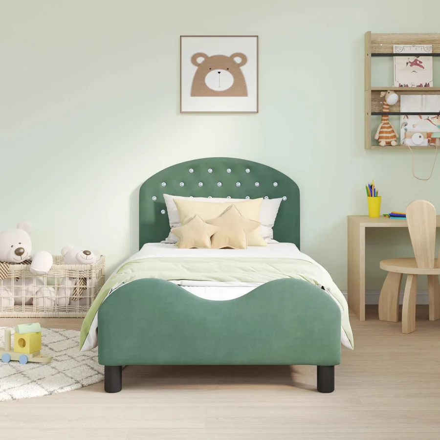 Cadre de lit pour enfants avec tête de lit Vert Mer 80 x 160 cm - 3