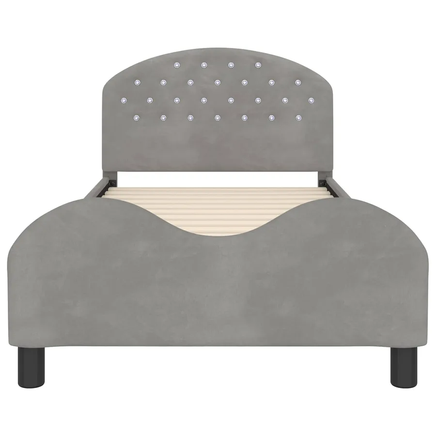 Cadre de lit pour enfants avec tête de lit Gris clair Velours - 5