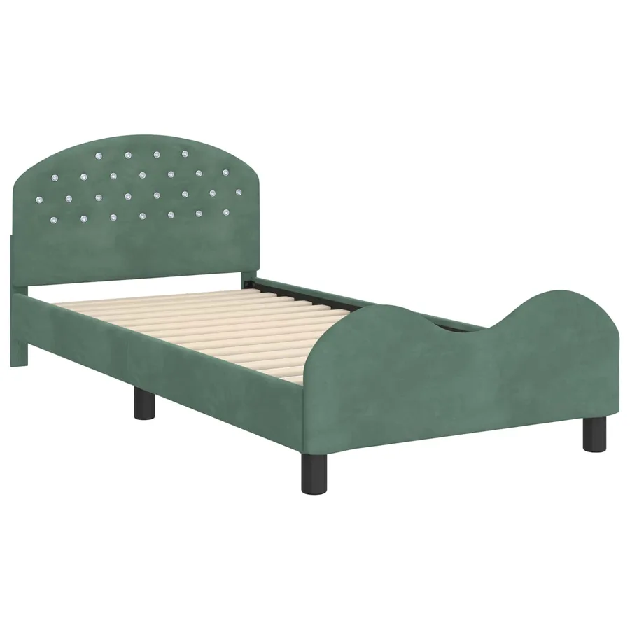 Cadre de lit pour enfants avec tête de lit Vert Mer 80 x 200 cm - 4