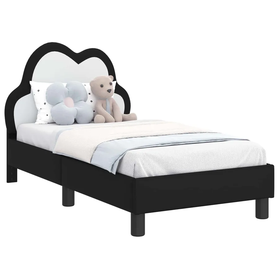 Cadre de lit pour tout-petit avec tête de lit Noir 70 x 140 cm - 2