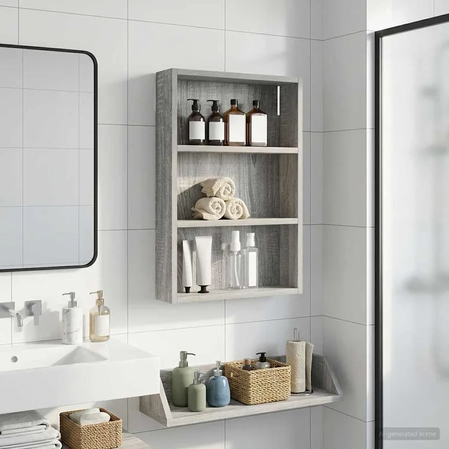 Armoire murale de salle de bain Gris Sonoma 40 x 10 x 60,5 cm - 4
