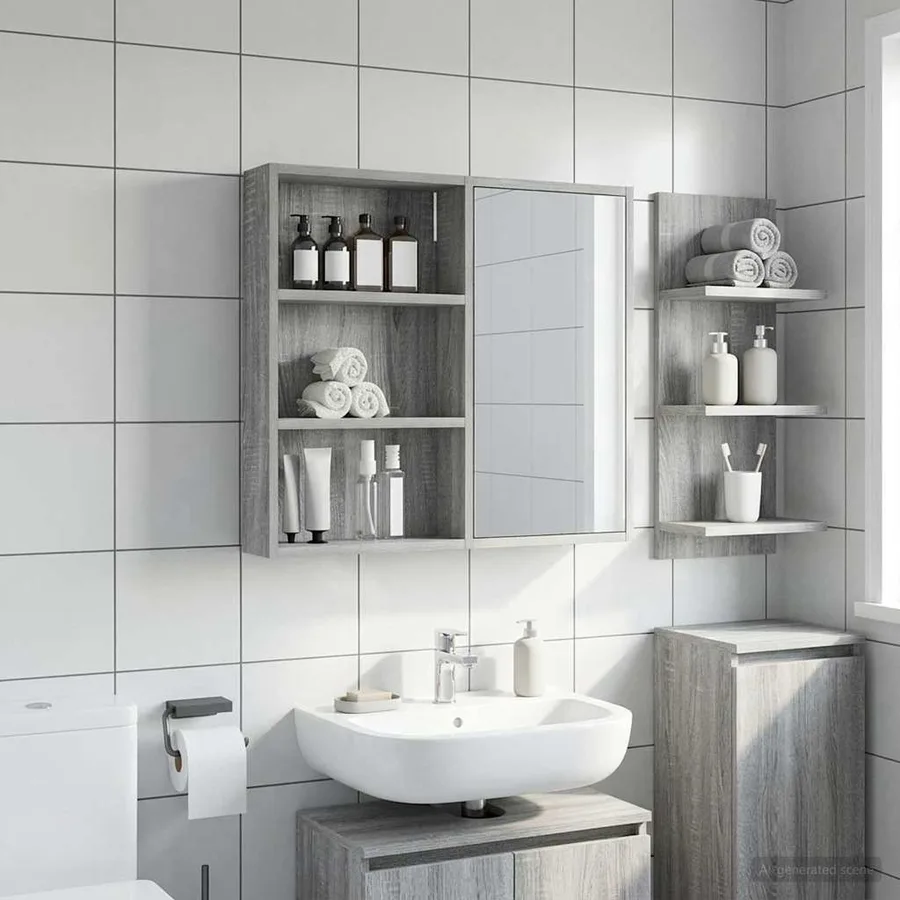 Armoire murale de salle de bain Gris Sonoma 40 x 10 x 60,5 cm - 5