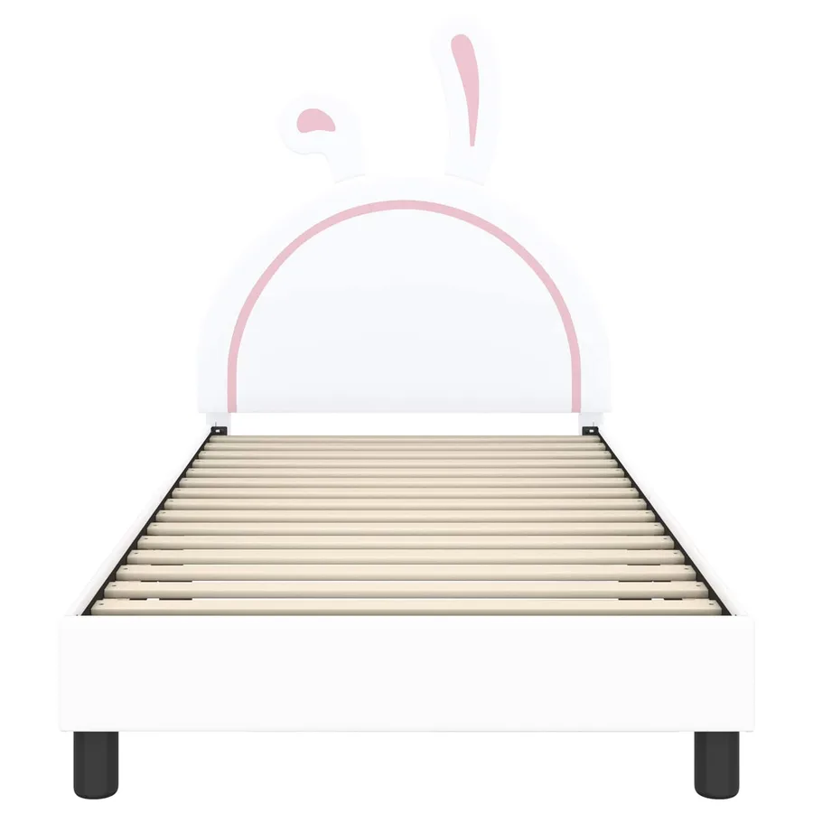 Cadre de lit pour enfants avec tête de lit Blanc 90 x 200 cm PU - 5