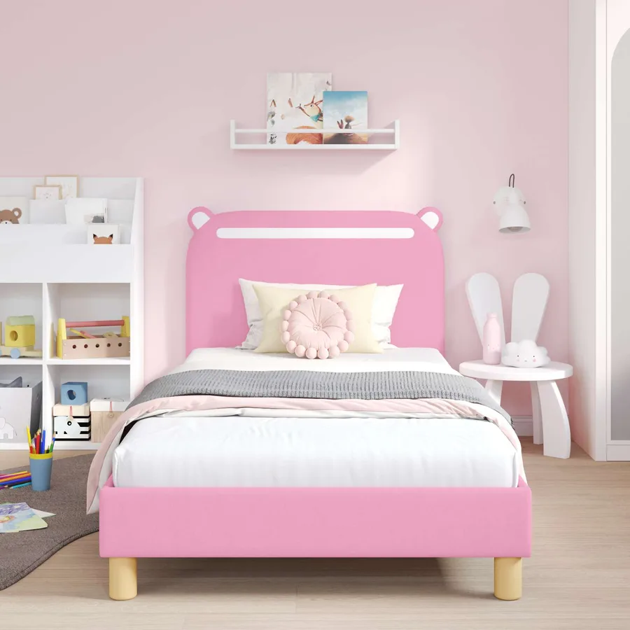 Cadre de lit pour enfants avec tête de lit Rose 80 x 200 cm - 3