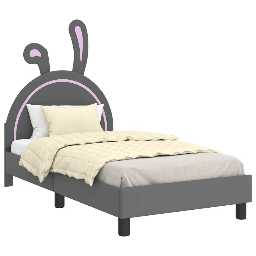 Cadre de lit pour enfants avec tête de lit Gris clair PU - 2
