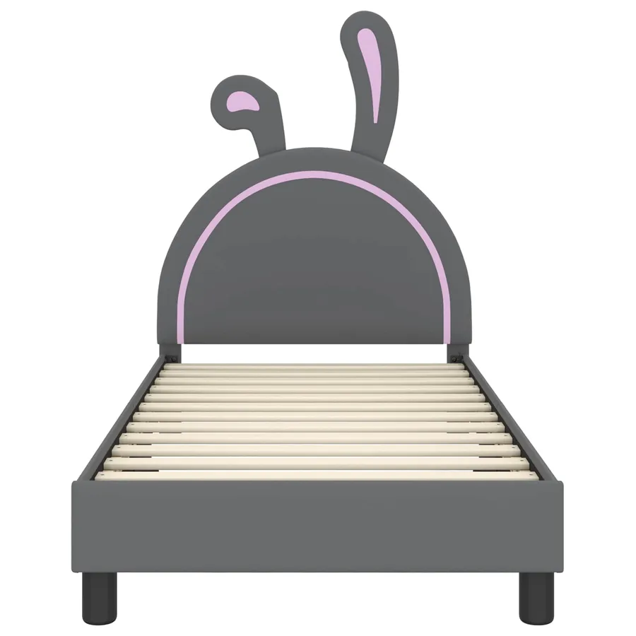 Cadre de lit pour enfants avec tête de lit Gris clair PU - 5