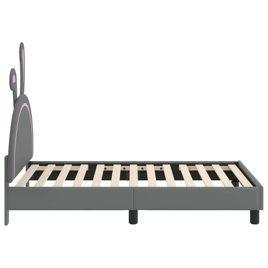 Cadre de lit pour enfants avec tête de lit Gris clair PU - 6