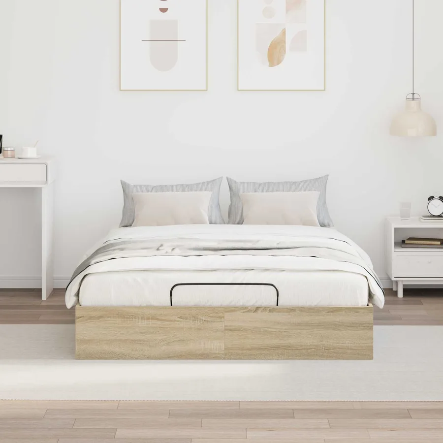 Cadre de lit ottoman Chêne Sonoma 203 x 120 x 25 cm - 4