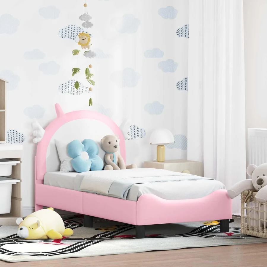 Cadre de lit pour tout-petit avec tête de lit Rose 70 x 140 cm
