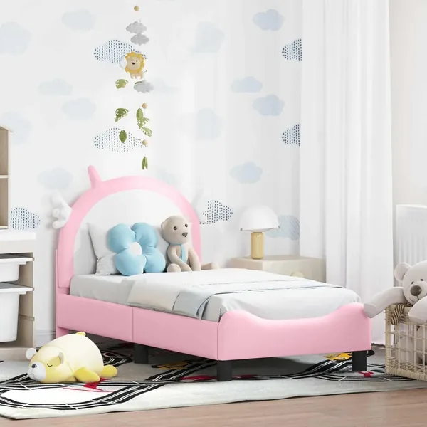 Cadre de lit pour tout-petit avec tête de lit Rose 70 x 140 cm