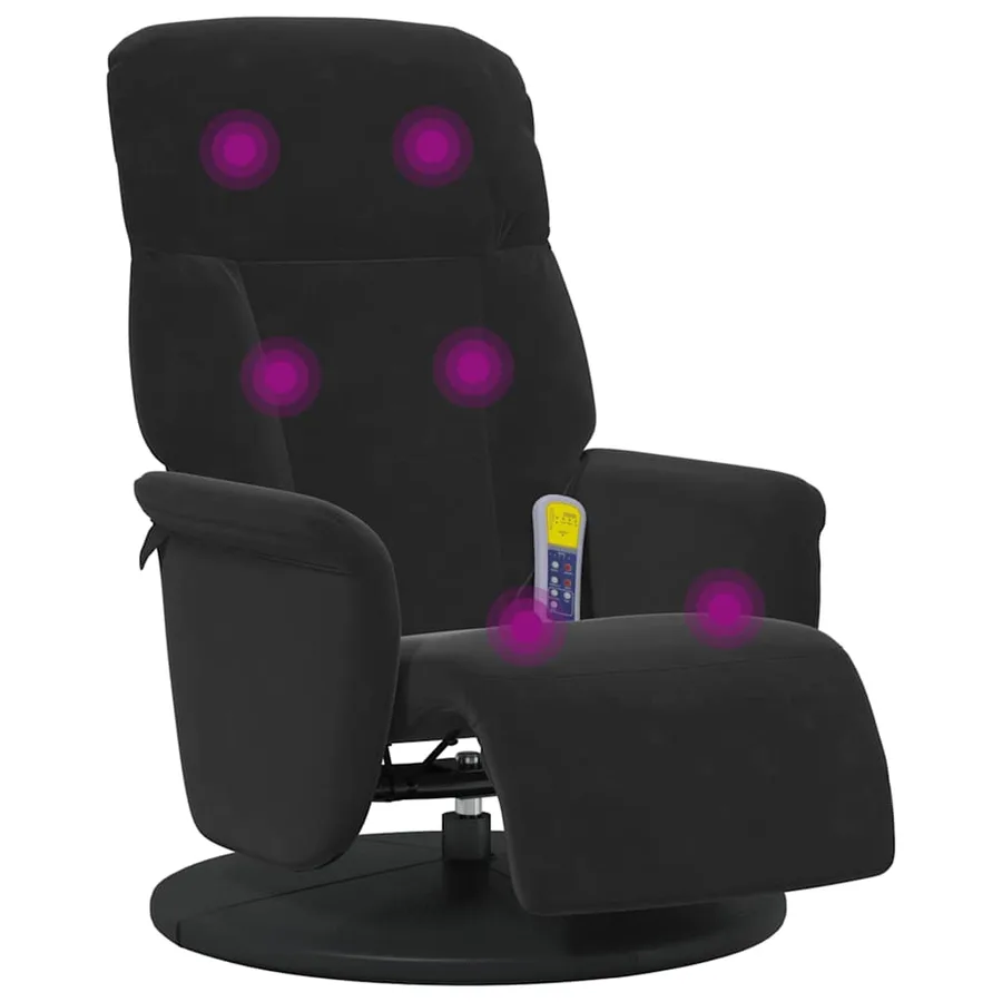 Fauteuil de massage inclinable Noir 91 x 71 x 105 cm Velours - 2