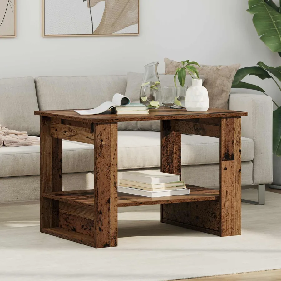 Table basse Bois ancien 72 x 50 x 50 cm Bois d'ingénierie