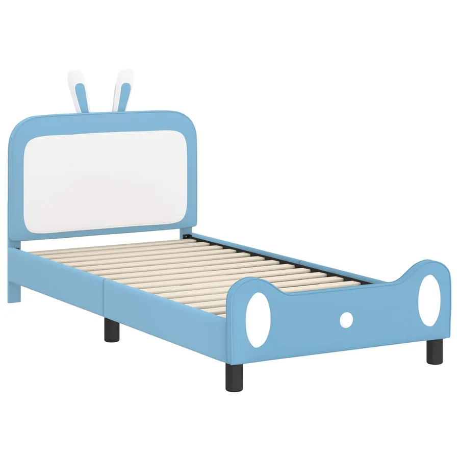 Cadre de lit pour enfants avec tête de lit Bleu 90 x 190 cm PU - 4