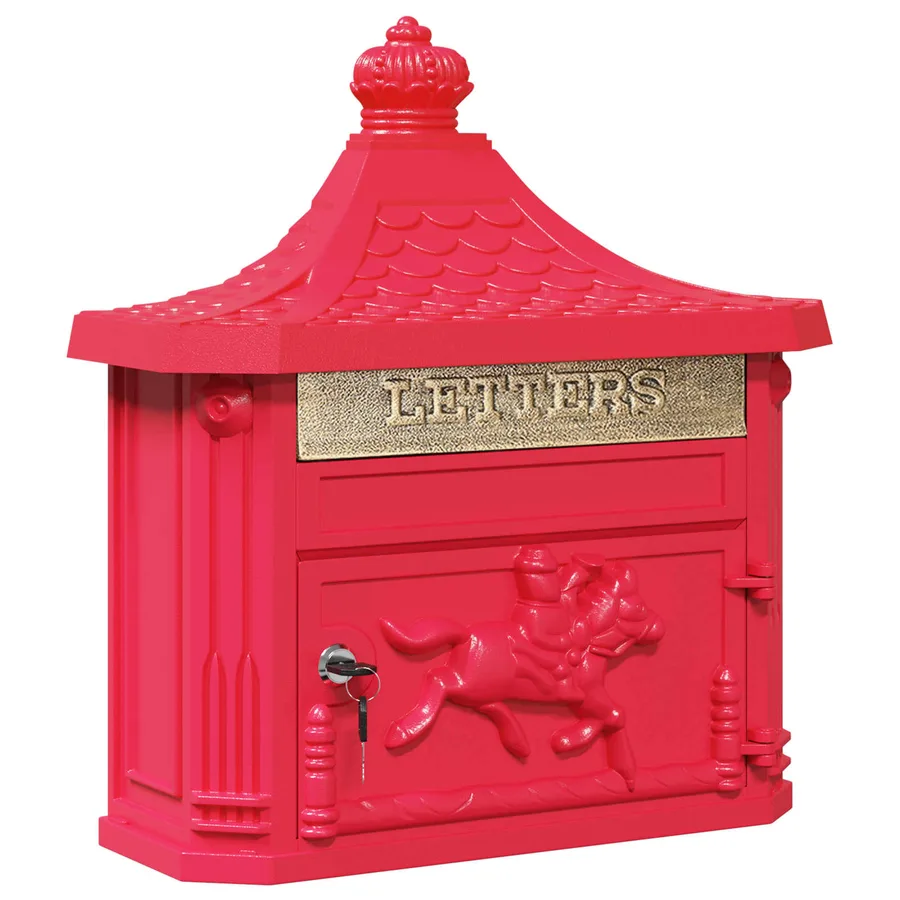Boîte aux lettres murale avec stockage Rouge 40,5 x 16 x 45 cm - 2