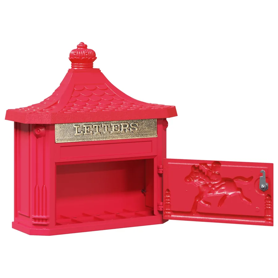 Boîte aux lettres murale avec stockage Rouge 40,5 x 16 x 45 cm - 5