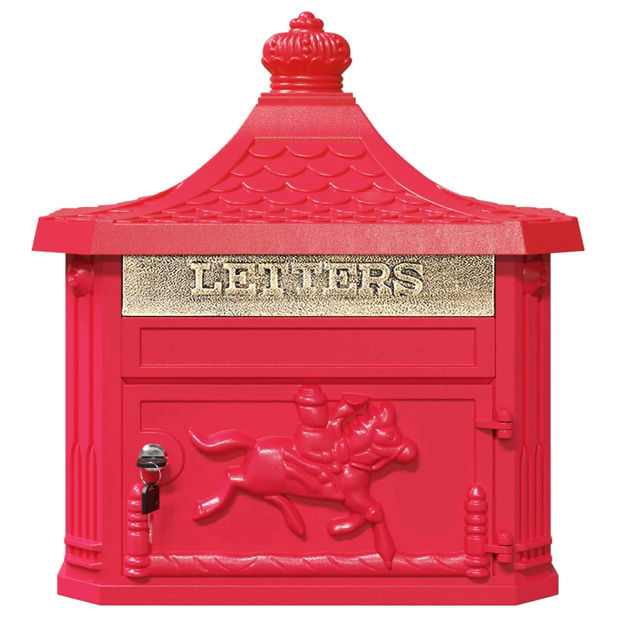 Boîte aux lettres murale avec stockage Rouge 40,5 x 16 x 45 cm - 6