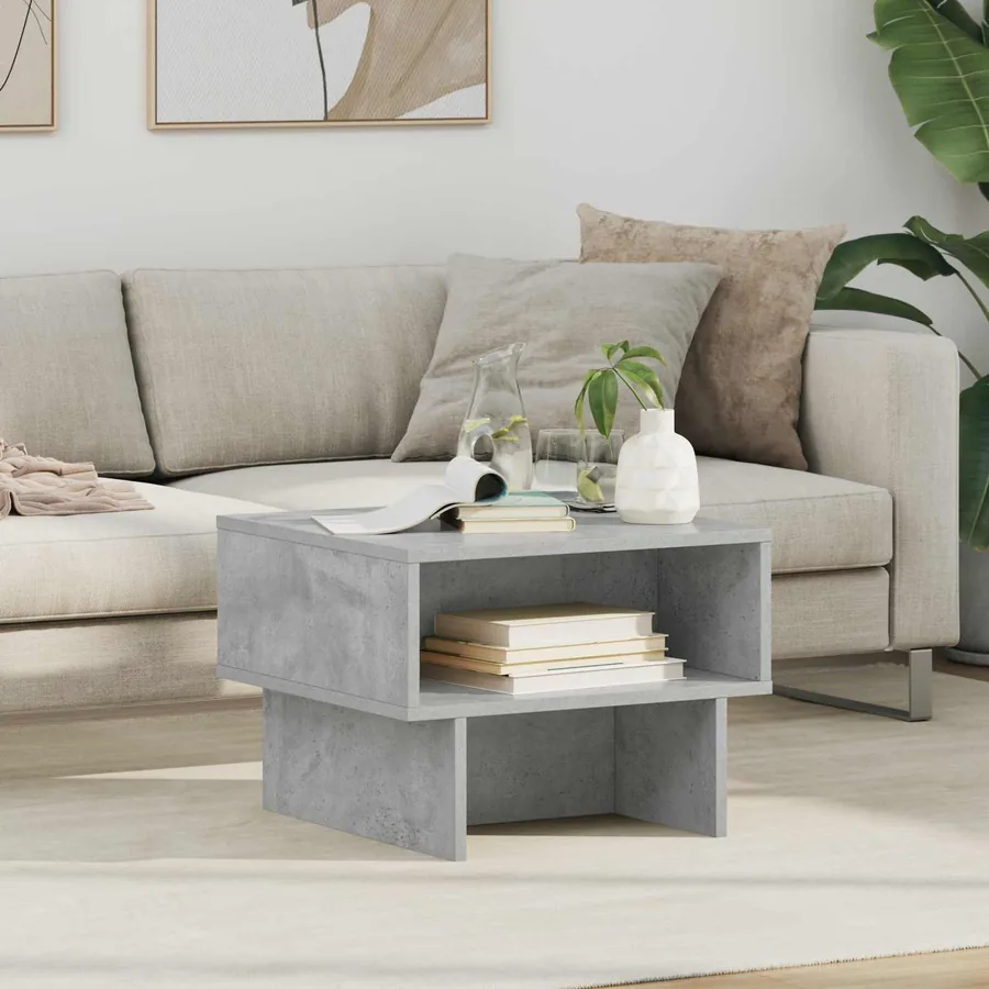 Table basse Gris béton 48 x 46 x 35 cm Bois d'ingénierie