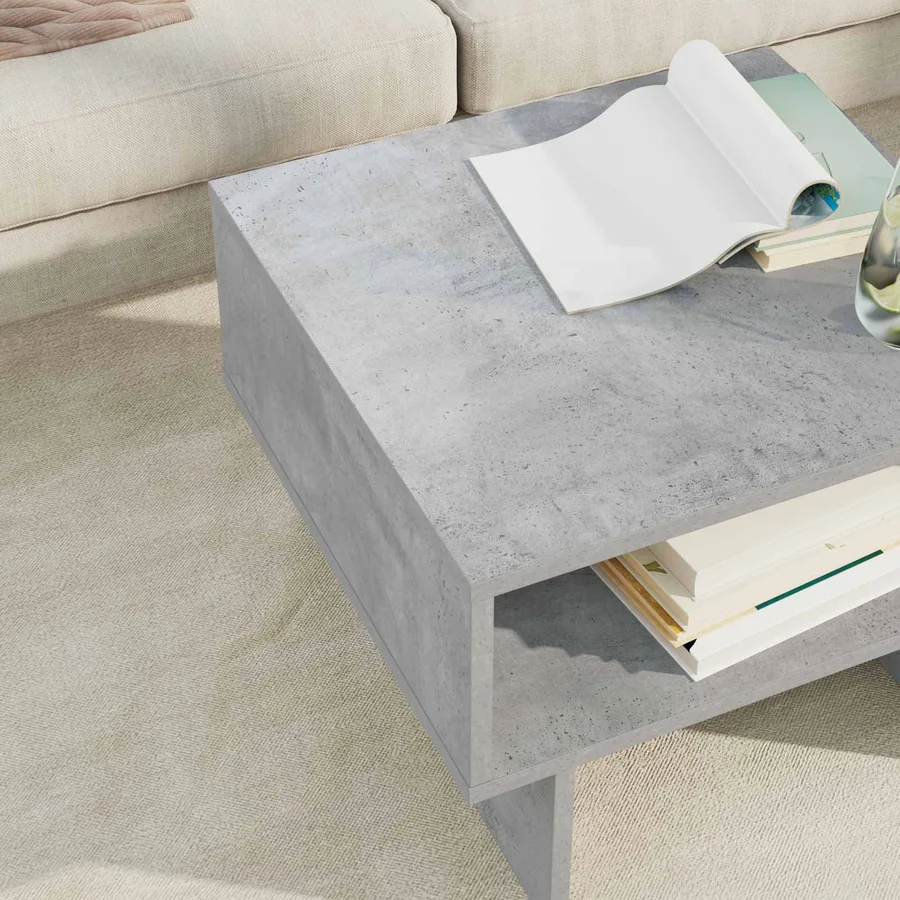 Table basse Gris béton 48 x 46 x 35 cm Bois d'ingénierie - 4