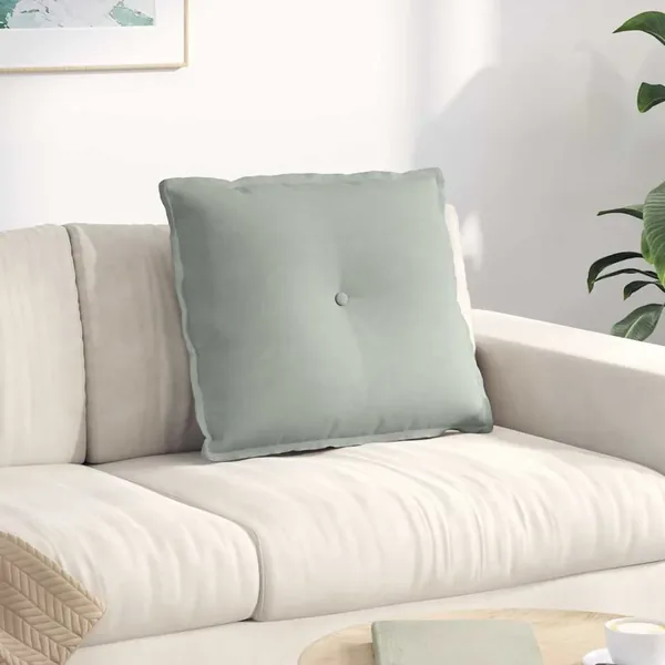 Coussin de Dos Gris clair 60 x 50 cm Tissu en velours côtelé