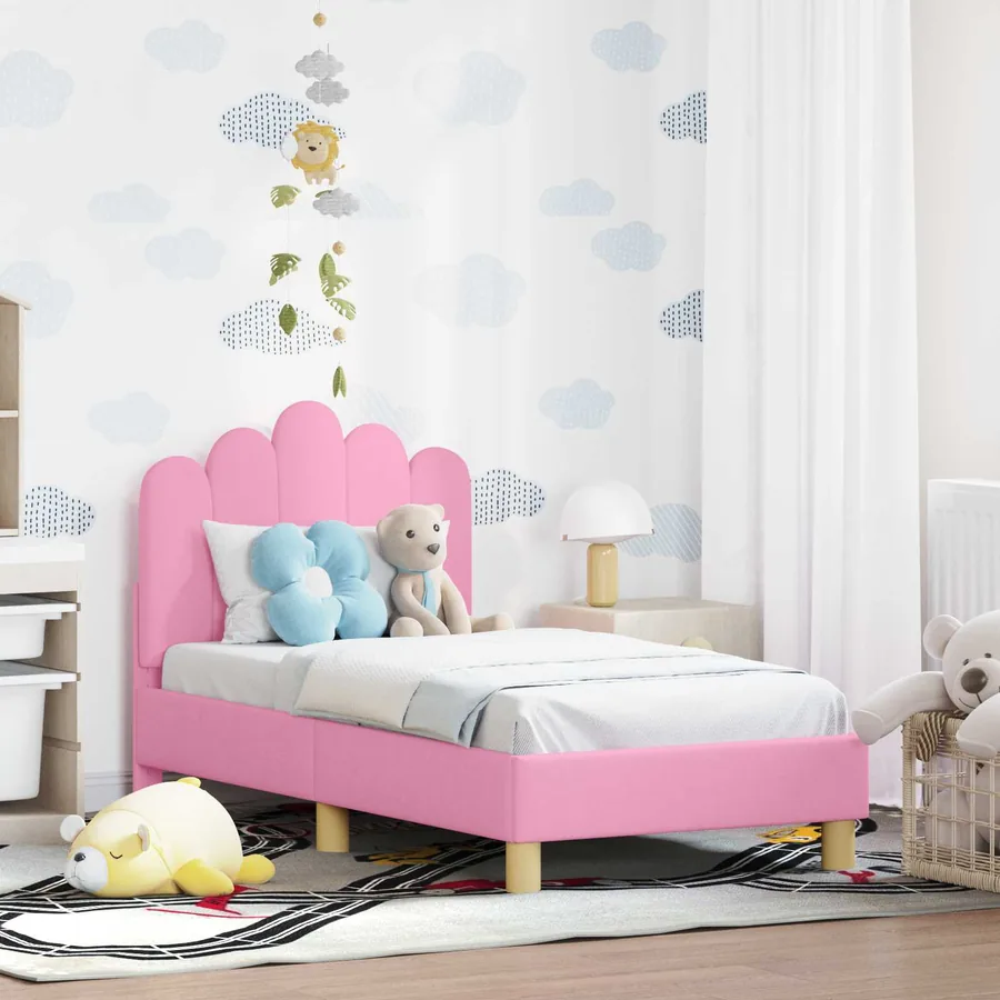 Cadre de lit pour tout-petit avec tête de lit Rose 70 x 140 cm