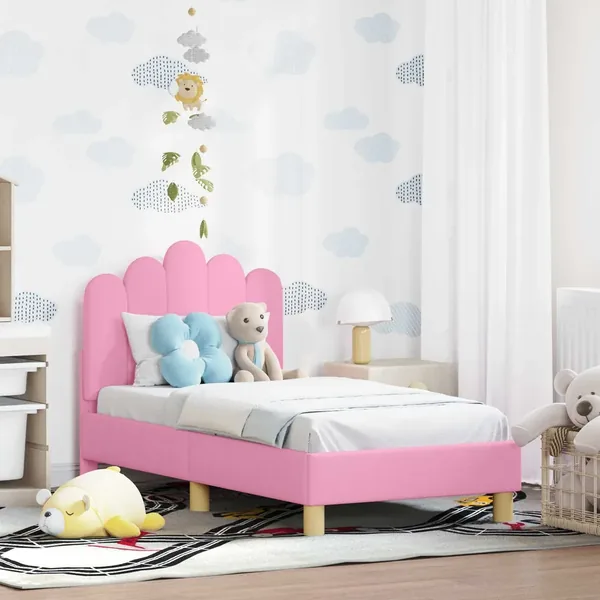 Cadre de lit pour tout-petit avec tête de lit Rose 70 x 140 cm