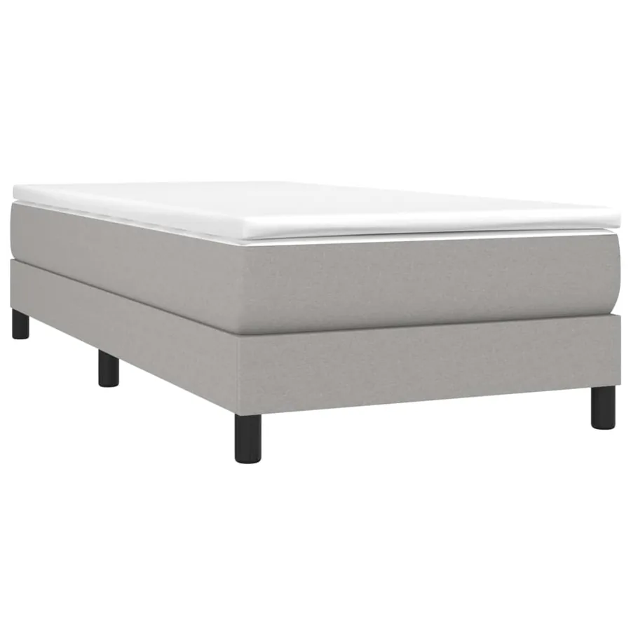 Sommier à lattes de lit avec matelas Gris clair 90x200 cm Tissu - 3