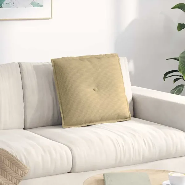 Coussin de Dos Vert gris 50 x 45 cm Tissu en velours côtelé