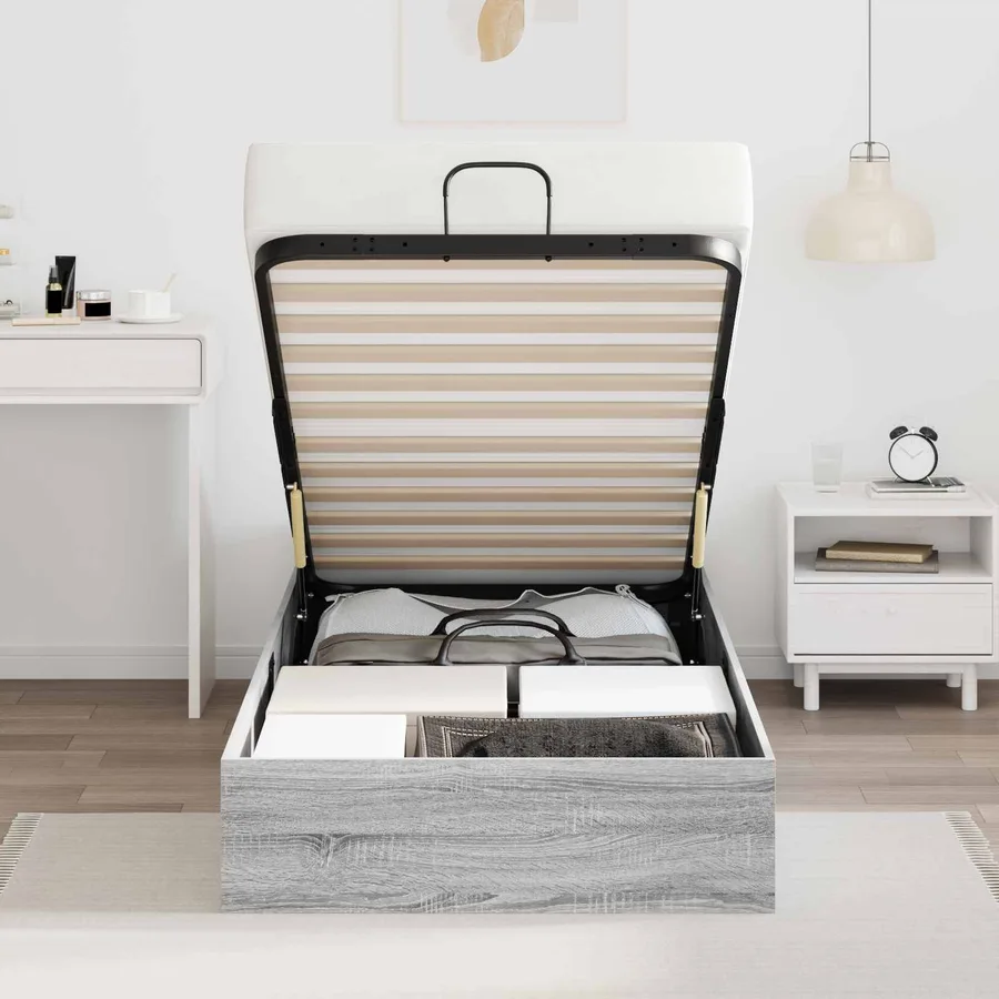 Cadre de lit ottoman avec stockage Gris Sonoma 80,5 x 200 cm - 4
