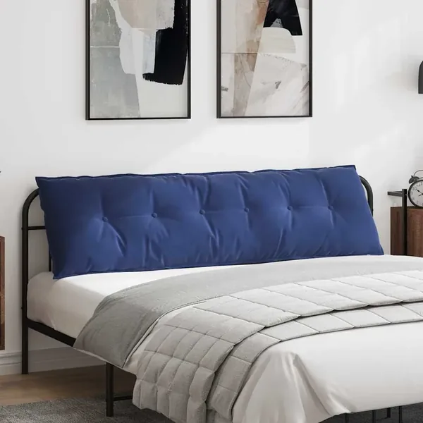 Coussin de Dos Bleu police 180 x 50 cm Tissu en velours côtelé