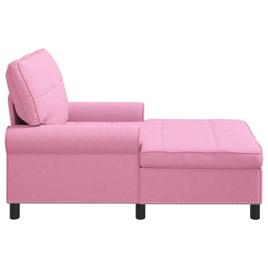 Chaise longue avec coussin Rose 91 x 157 x 91 cm tissu - 5