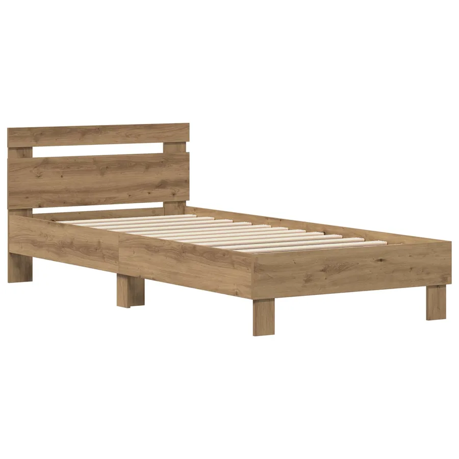 Cadre de lit Chêne artisanal 75 x 190 cm Bois d'ingénierie - 3