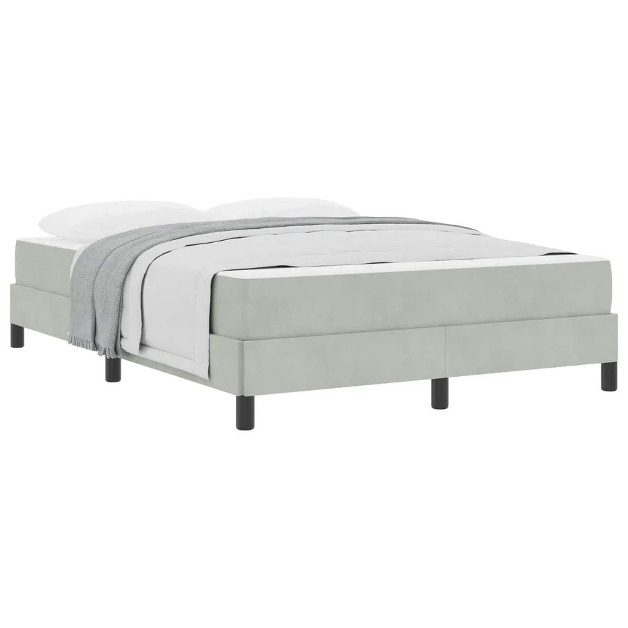 Lit à ressorts avec matelas Gris clair 160 x 210 cm tissu - 2