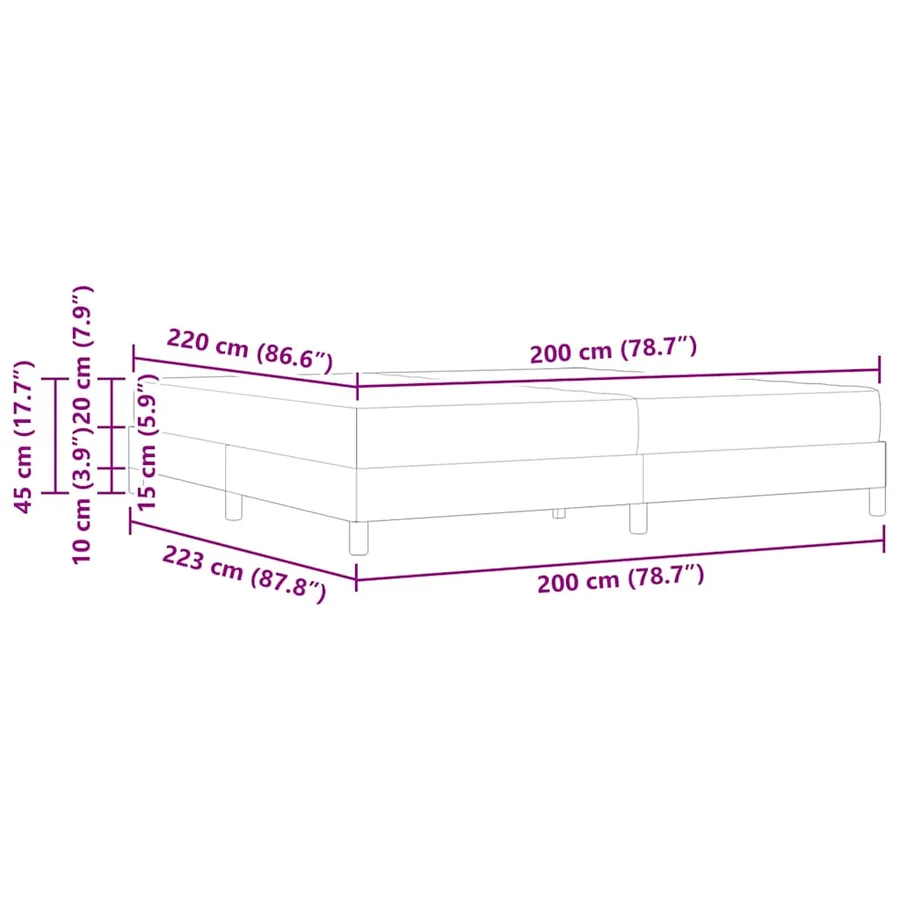 Lit à ressorts avec matelas Vert foncé 200 x 220 cm tissu - 11
