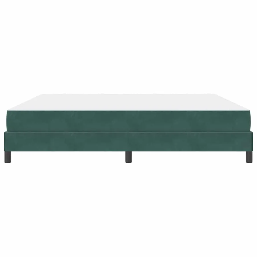 Lit à ressorts avec matelas Vert foncé 200 x 220 cm tissu - 6