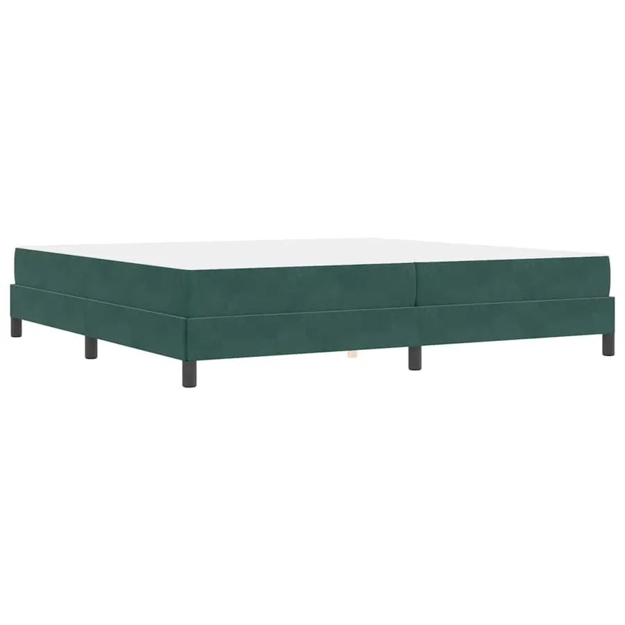 Lit à ressorts avec matelas Vert foncé 200 x 220 cm tissu - 7