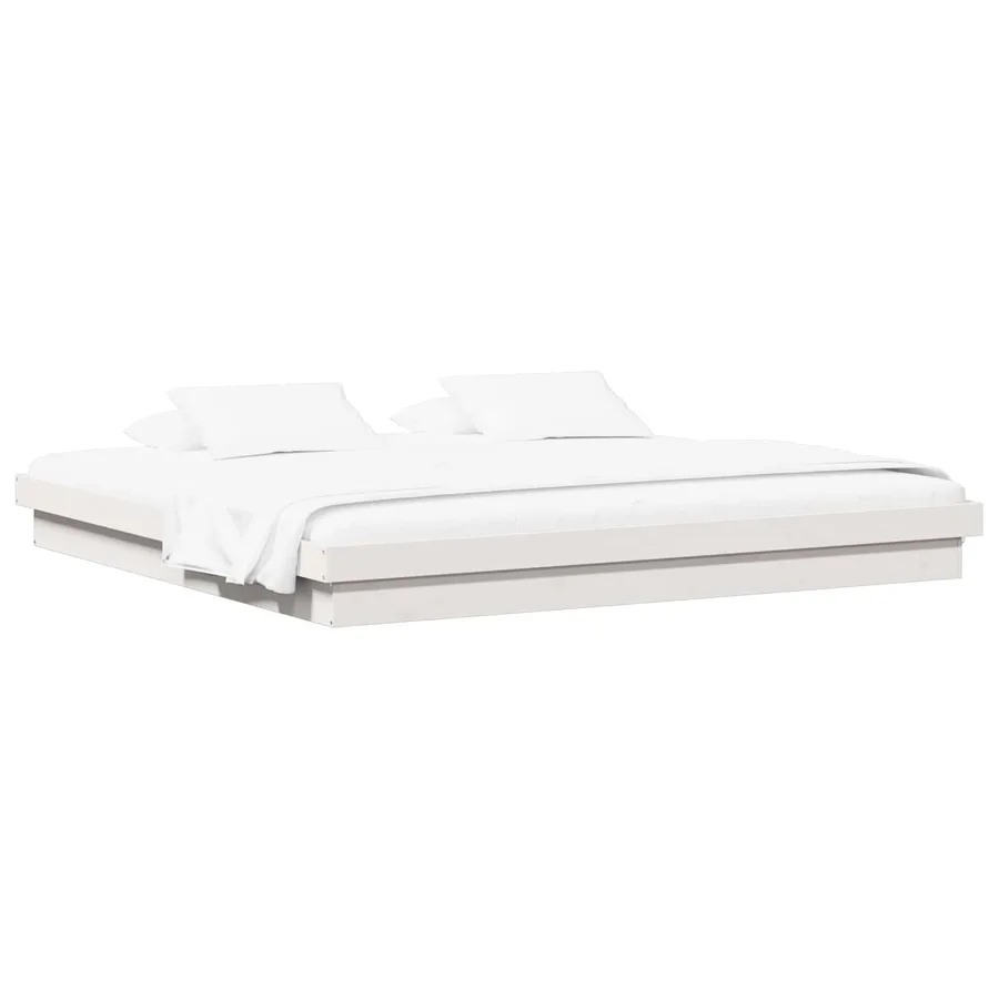 Cadre de lit Blanc 200 x 200 cm Pin massif - 2
