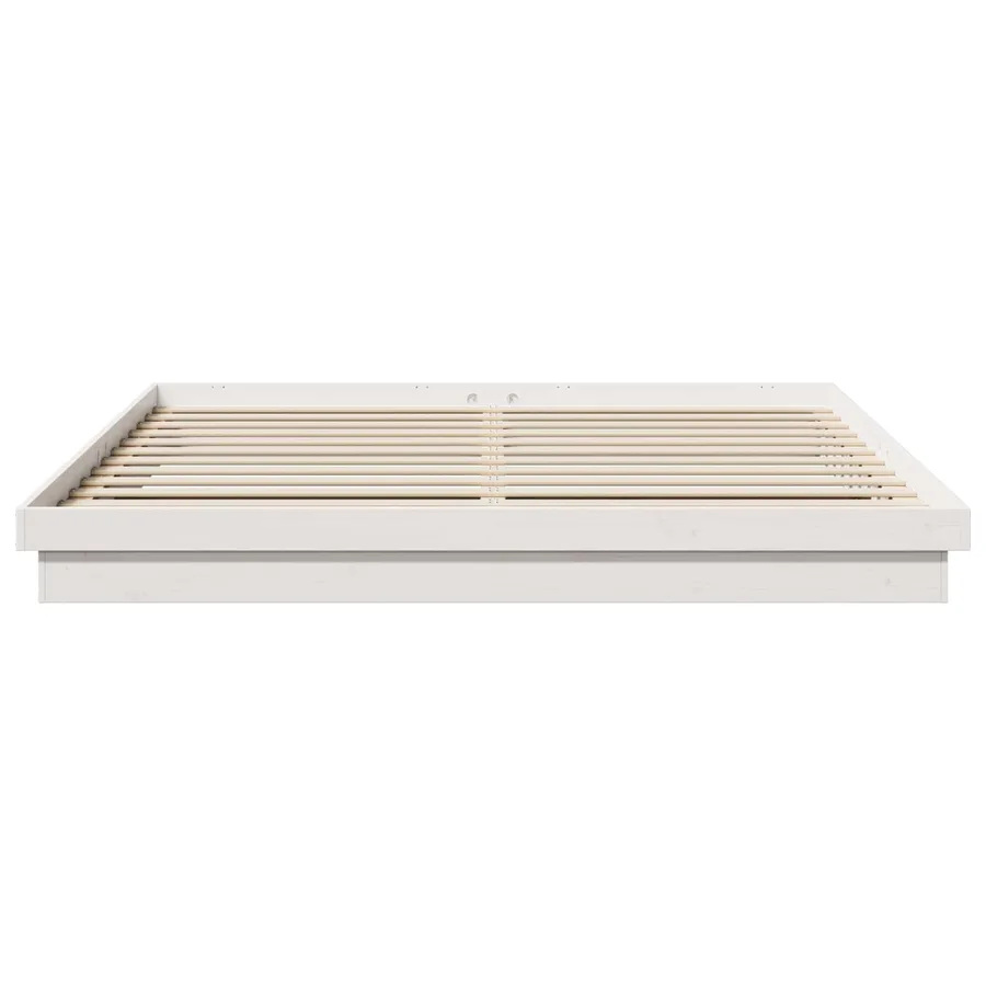 Cadre de lit Blanc 200 x 200 cm Pin massif - 4