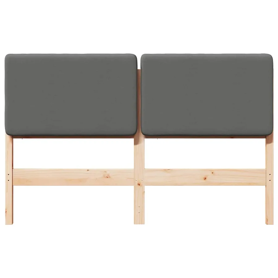 Tête de lit capitonnée Marron et gris clair 160 cm Pin massif - 4
