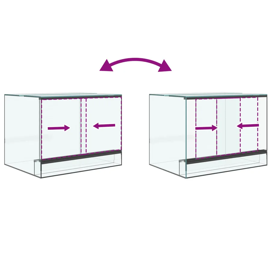 Terrarium avec stockage Transparent 40 x 30 x 30 cm Verre - 11