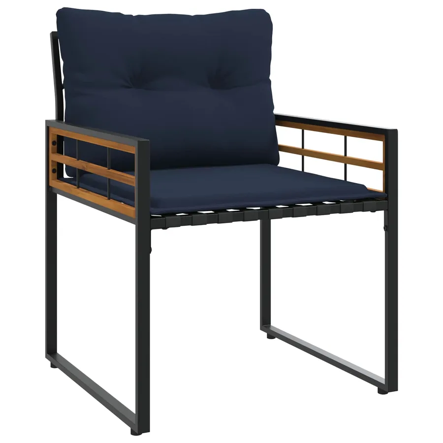 Ensemble de meubles d'extérieur avec coussin 4 pcs Bleu marine - 5