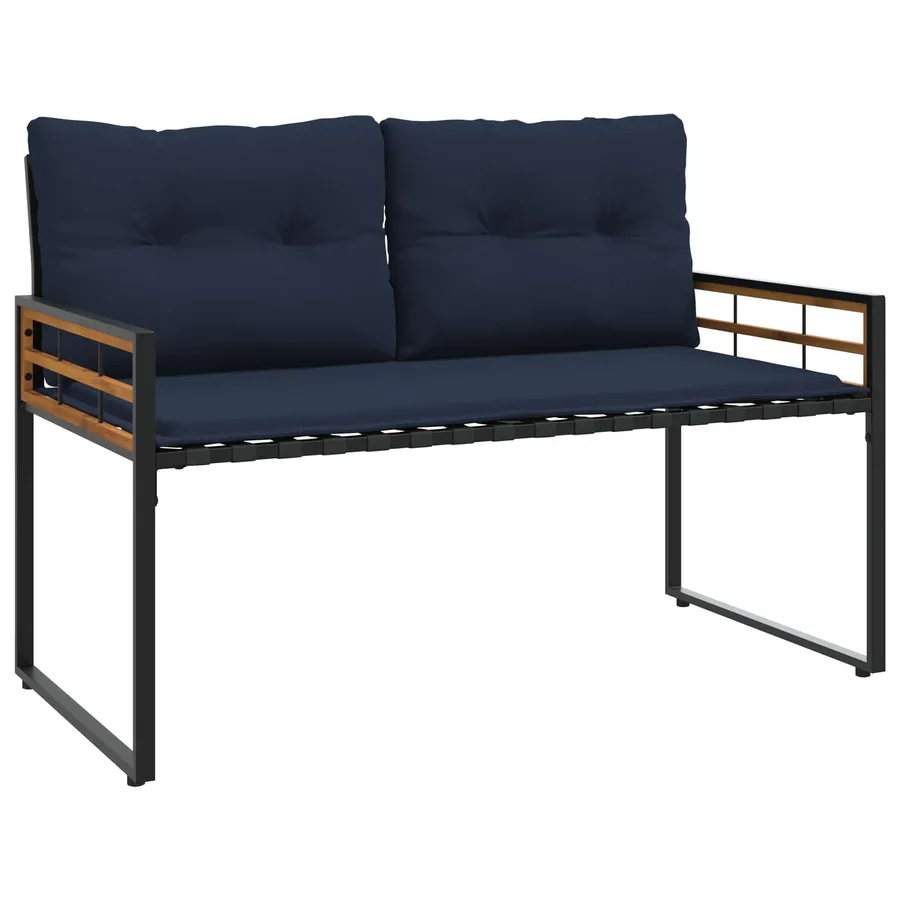 Ensemble de meubles d'extérieur avec coussin 4 pcs Bleu marine - 7