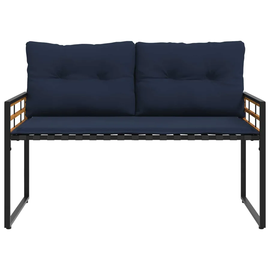 Ensemble de meubles d'extérieur avec coussin 4 pcs Bleu marine - 8