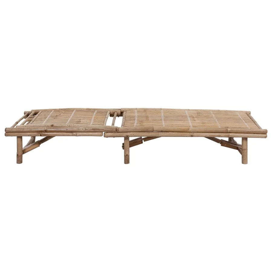Chaise longue de jardin avec coussin Bambou - 4