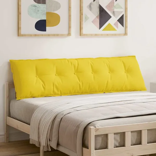 Coussin de Dos Jaune clair 180 x 19 x 50 cm tissu